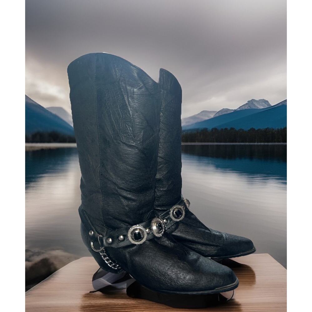 Womens Dingo Olivia Biker western Harness Slouch Concho Boot 7 M